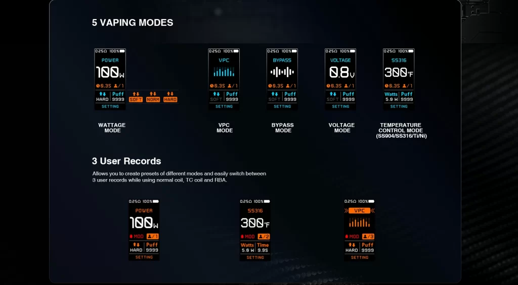 5 Vaping Modes Setup 1-1