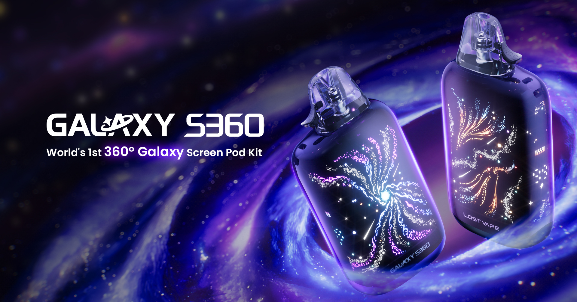 lost vape galaxy s360 pod kit What battery options are available with the 360° Screen Pod Kit?
